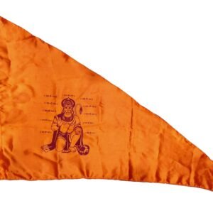 La Jarden® LARGE SIZE भगवा हनुमान पताका Bajrangbali / Hanumanji / Jai Shree Ram Printed Bhgwa Dhwaj, Pataka Religious, Spritual Celebration purpose Orange color ( Pack of one 36x54inches) [3 feet x 4.5 feet] Triangle Outdoor Flag (Silky, Shiny Satin Cloth)