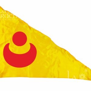 La Jarden Beautiful Patita Pavana Yellow Satin fabric Flag, Puri Jagannath Temple Flag, Char-Dham Puri Lord Jagannath Temple, Dhwaja/Pataka 26x40 inches (2.2x3.3feet))