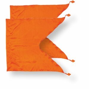 Craft Mania भगवा कोरा झंडा/ध्वजा PACK of 2 Non printed (blank) SMALL FLAG of silky satin fabric in Saffron (kesariya) for Yoga, Meditation, Om/Bhagwa dhwaj for temple, home & religious purpose, Religious procession / Julus (20x30 inches) [1.66 x 2.5 foot]