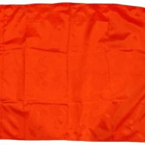 La Jarden LARGE Silky, Shiny Satin Rectangle flag for Branding & Promotion, Directional usage, Decorative accents, Themed decor, VIP Areas & sponsorship, Hotel events and business carnival grounds 31x38 inches [2.58 x 3.16 feet] (Fluorescent Orange)