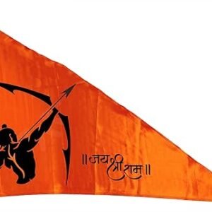 La Jarden Flag, Bhagwa, LARGE Beautifully Bhagwa Shree Ramji ka jhanda, Ayodhya Flag of shree Ram, Ayodhya Temple Flag, Ram Rajya Flag, Ram Mandir ka jhanda, Orange Flag SIZE 36x54 inch. (3x4.2 Fit) (pack of 1)