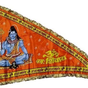 La Jarden Beautifully multicolored Shivji ka Jhanda, Bholenath flag, Mahadevji ka jhanda, Jhanda bholebaba ka Large size 26x40 inches (pack of 1)