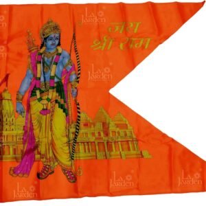La Jarden Bhagwa, Flag, LARGE Beautifully multicolored Shree Ramji ka jhanda, Ayodhya Flag of shree Ram, Ayodhya Temple Flag, Ram Rajya Flag, Ramji ka jhanda, Ram Mandir ka jhanda SIZE 53x42x33 inch.(4.5x3.5 fit) (pack of 1)