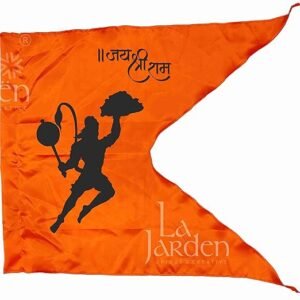 La Jarden भगवा ध्वज पर्वत उठाये हनुमानजी Bajrangbali Jai Shree Ram Printed Bhagwa Dhwaj carrying mountain / Pataka Religious flag for home, Spiritual Celebration Purpose, Saffron flag, Temple flag, (Large Size Pack of one 40x31 inches) (Orange flag) Brand: La Jarden
