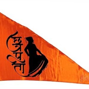 La Jarden? Silky Shiny Orange Satin Flag of Shivaji Maharaj, Chhatrapati Shivaji, Maratha Empire Flag, Shivaji Jayanti Flag, Indian Historical Flags, Maratha Pride Flag, Hindavi Swarajya, Janta Raja Flag (pack of 1) 36x54 inches