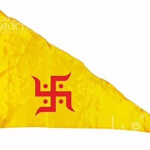 La Jarden? Large Yellow Swastika auspicious symbol flag for any religious ritual, ward off negative energies, brings peace to the home, gain positive results, bring power in the house 36x54 Inch 1nos.
