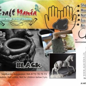 Craft Mania Light Black clay 450g for Modelling & Sculpting, Shadu mati, Air Dry Wet Clay Dough for Children & Professional Artist for Modelling Any Project, Clay for kids, Clay for Art & Craft, Gift for artists & children