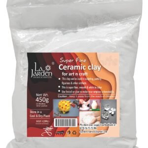 La Jarden 450g Professional Ceramic fine Clay Powder for Art n Craft, Sculpting & Pottery, White Ceramic Powder for Craft Work, School, College Art Projects, Ceramic cone making, Ceramic Figurines and mini sculptures