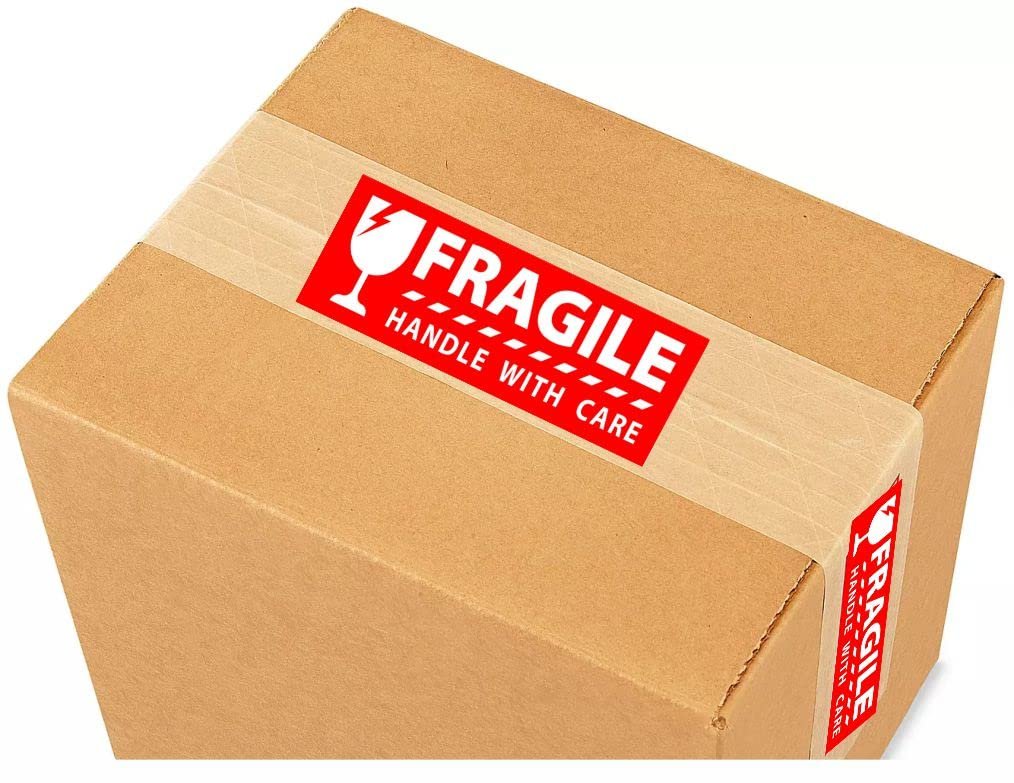 Fragile Stickers Moving Labels For Boxes Color Coded 3x5 Inch Handle ...